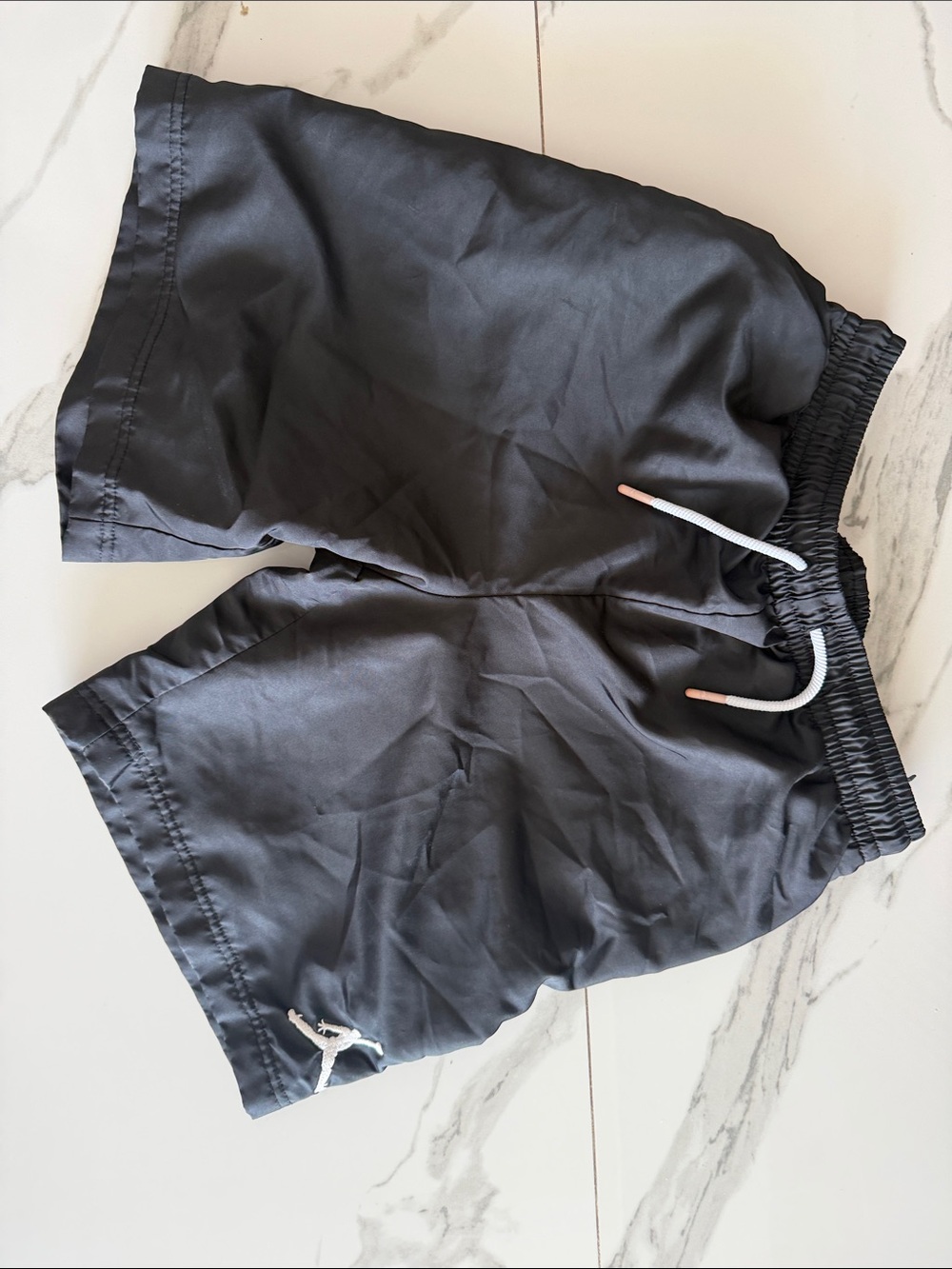 Nike Kids Black Athletic Shorts with White Drawstrings